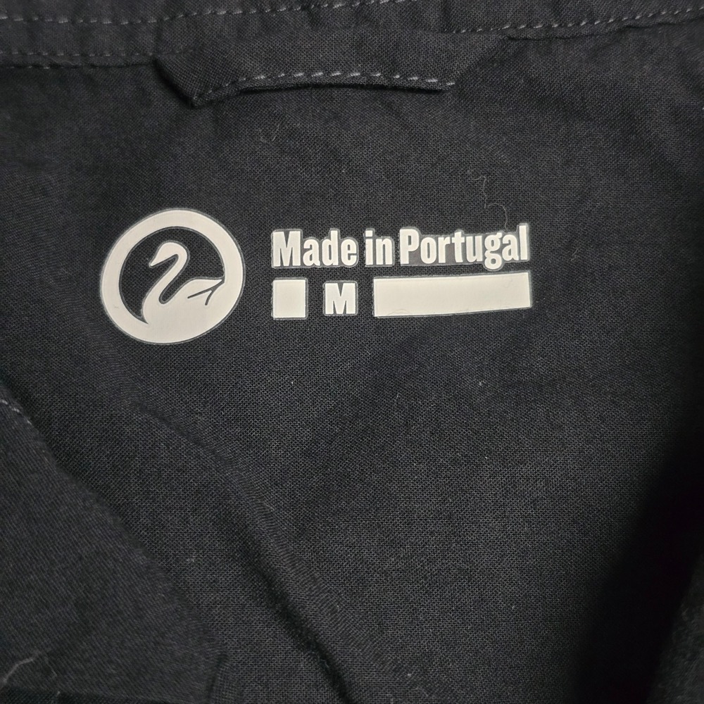 Outlier‎ Short Sleeve Button Up Shirt Men Medium Black Cotton Minimalist - Picture 5 of 10
